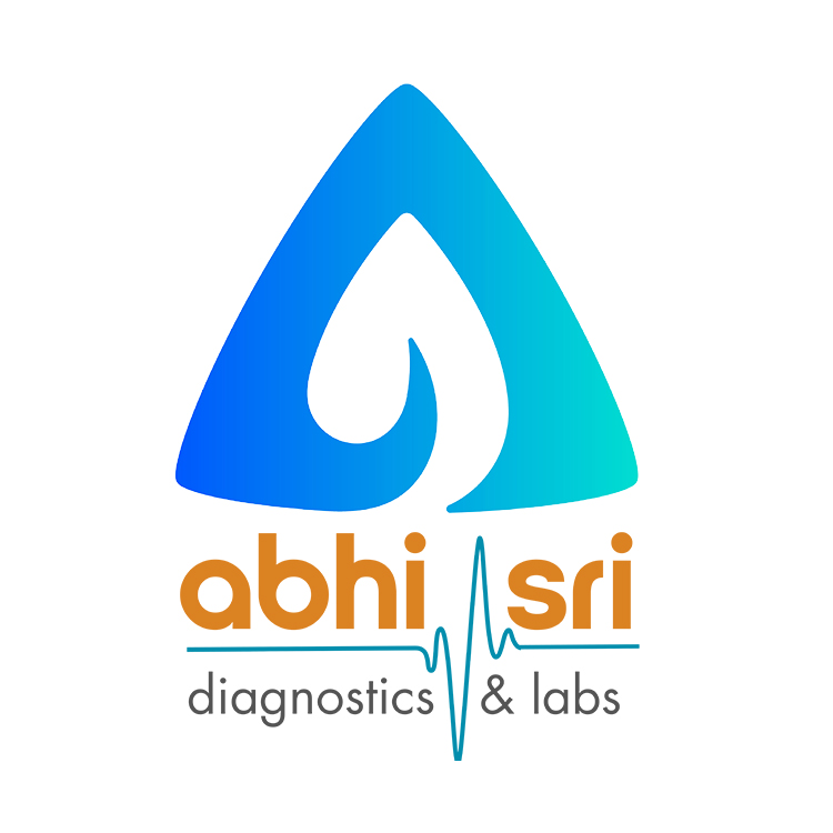 Abhi Sri Diagnostics and Labs logo representing blood tests, ECG, and diagnostic services with healthcare monitoring concept, promoted by Nivi Digital World