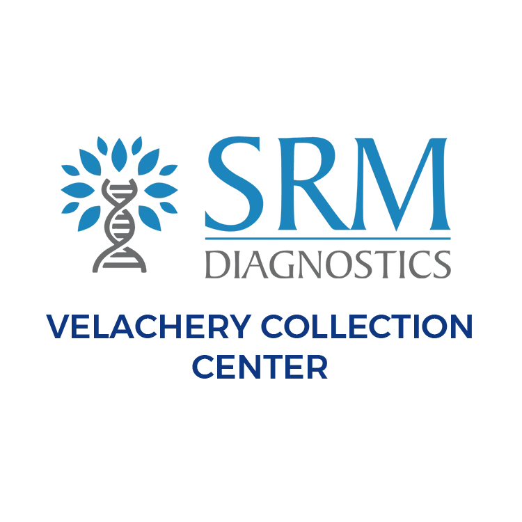 SRM Diagnostics Velachery Collection Center logo representing blood tests, lab services, and healthcare diagnostics in Chennai, promoted by Nivi Digital World