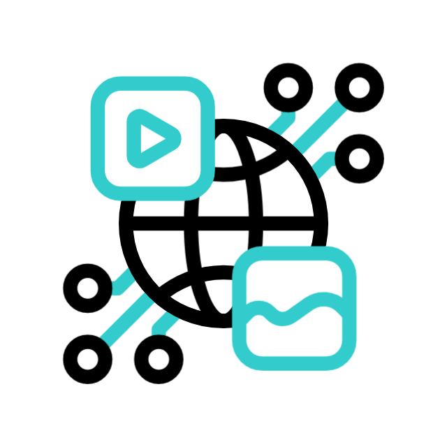 Digital network and media integration icon representing online marketing services by Nivi Digital World, Best Digital Marketing Agency in Chennai