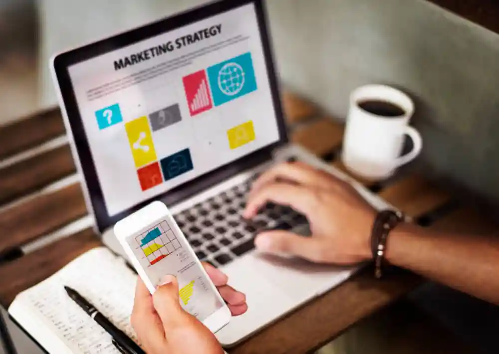 Digital Marketing Services strategy on laptop and mobile for online business growth