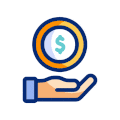 SEO and Paid Ads cost comparison icon for digital marketing budgeting and online advertising strategy