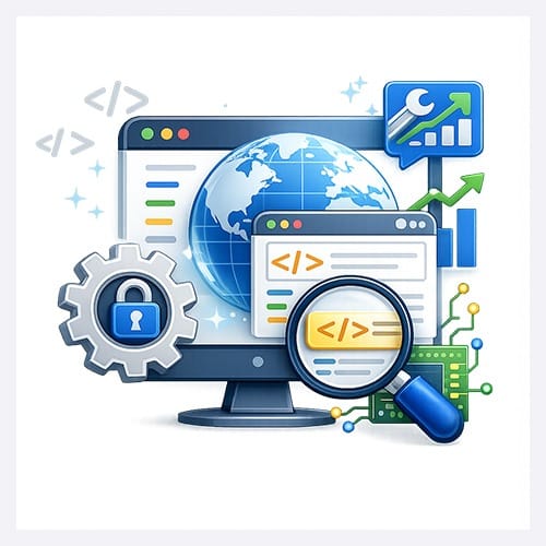 SEO services technical SEO icon showing website performance, indexing and search optimization